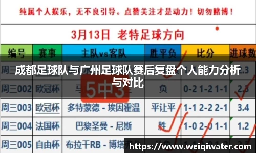 成都足球队与广州足球队赛后复盘个人能力分析与对比